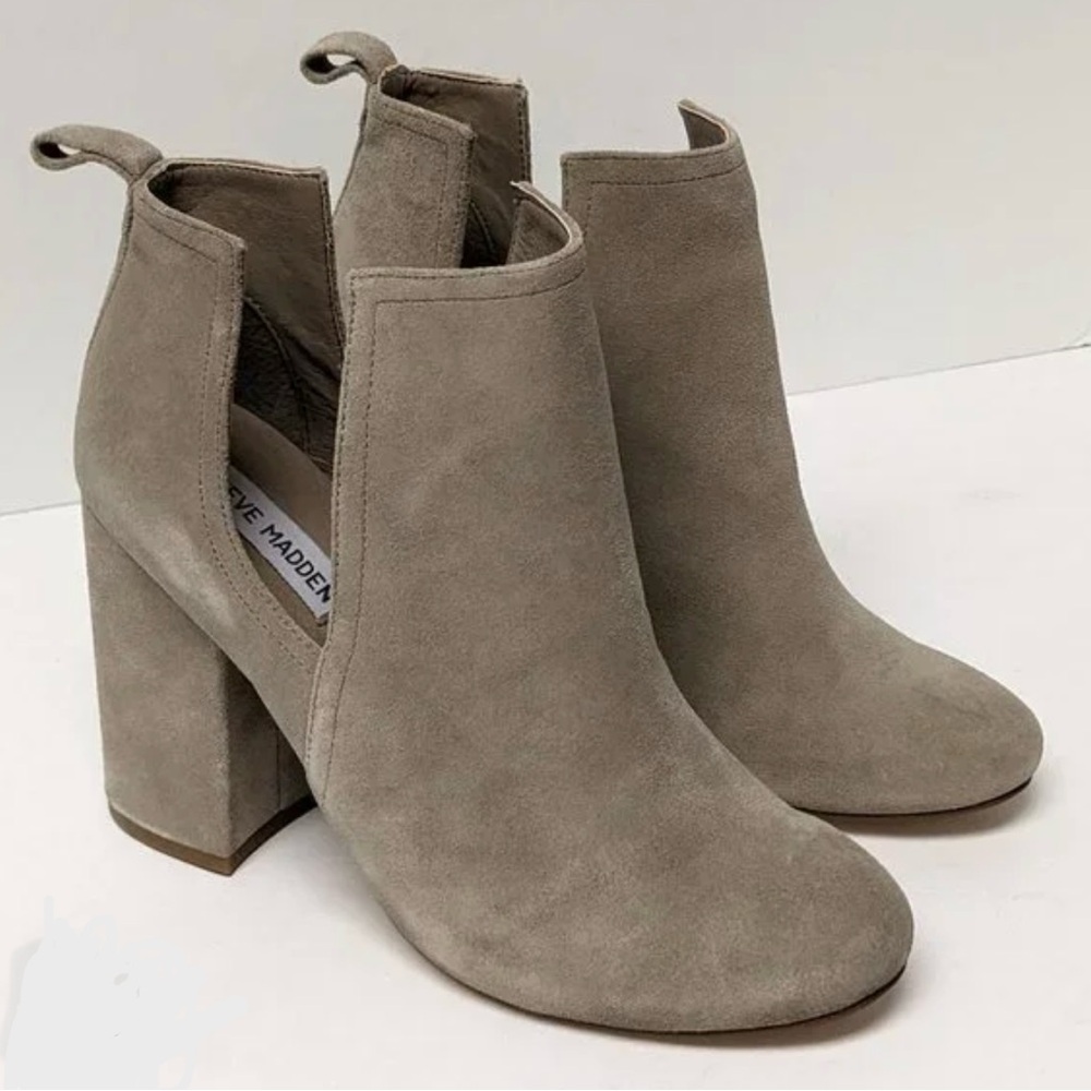 Steve Madden Women's Naomi Taupe Grey Suede Boot 8.5